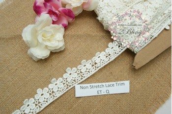 Non Stretch Venice Lace Trim, Embroidery,  (ET.Q) - 3.5cm -1m length